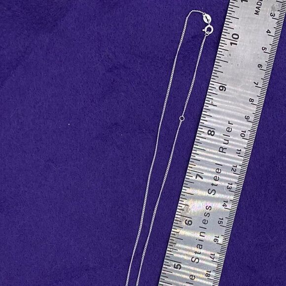 Pendant & chain, solid sterling 925 silver, real gold accent, hand made, 11 in. - Picture 6 of 16